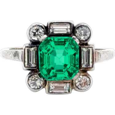 Columbian Emerald Diamond Ring 2.09ct GIA No Treat