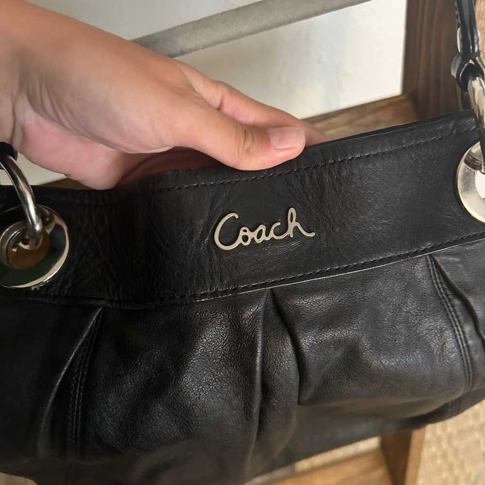 Coach Ashley black leather purse bag - image 2