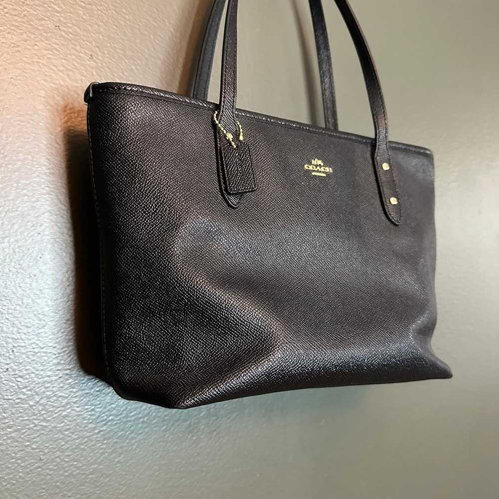 Coach Black Crossgrain Leather Mini City Zip Tote… - image 2