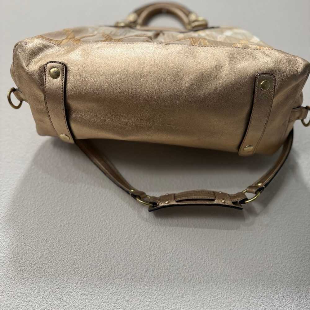 Coach Signature Ashley Canvas Gold large satchel … - image 4