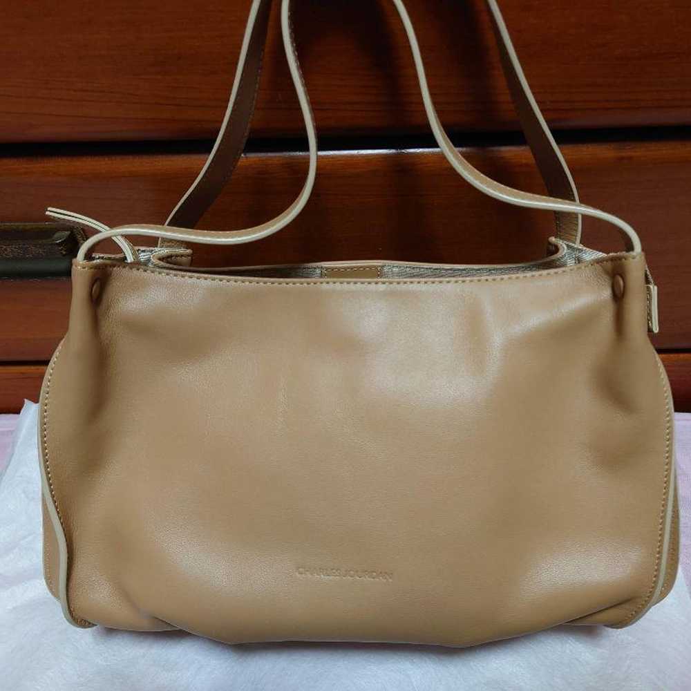 ☆Charle Jourdan Leather Bag Camel Excellent Condi… - image 5