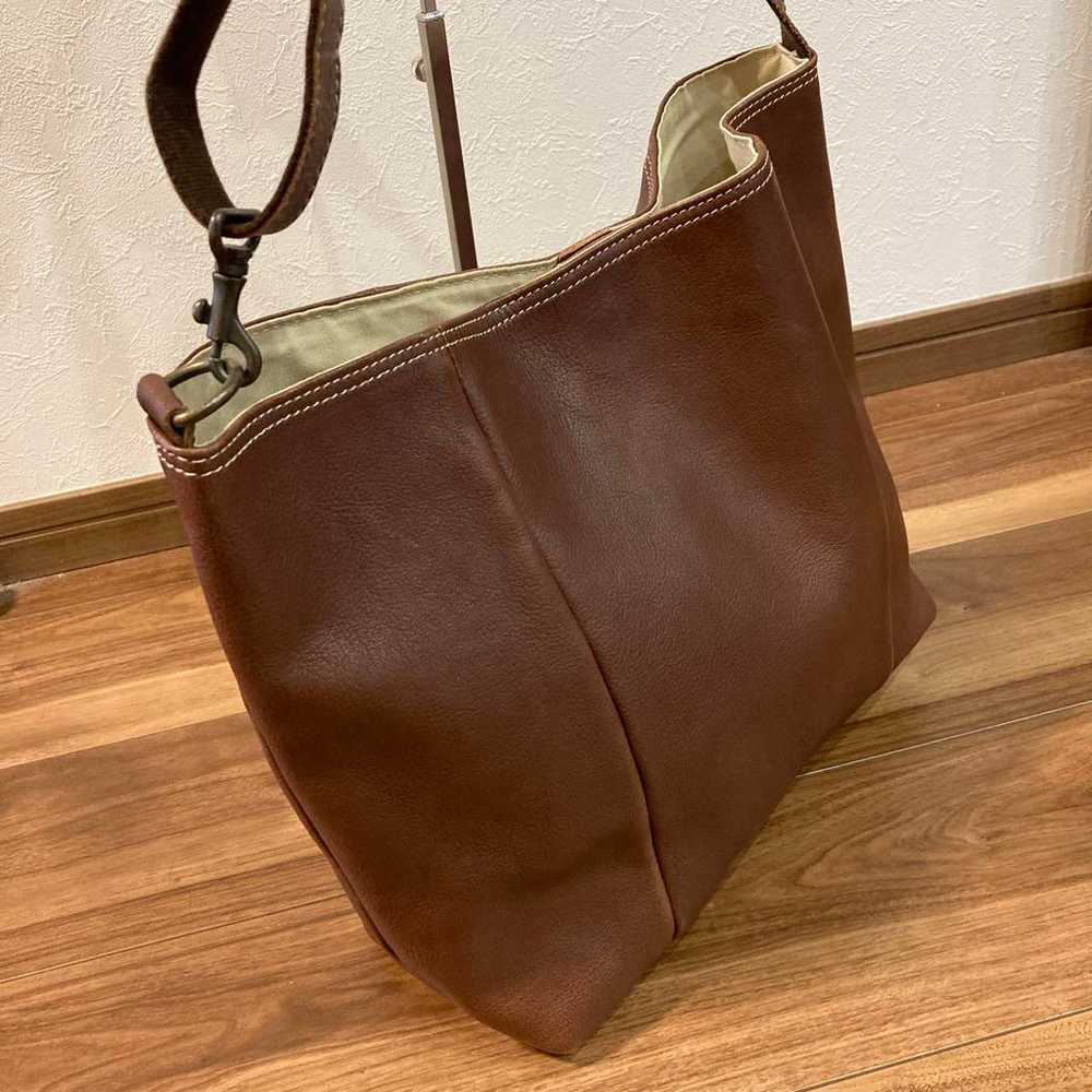 【Good Condition】Kissora Leather Shoulder Bag A4 S… - image 3