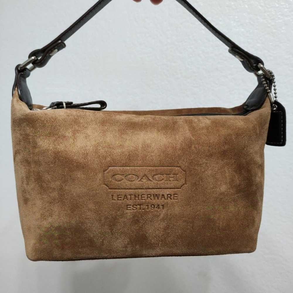 Coach Suede Small Cosmetic Bag Pouch Camel Tan - image 1