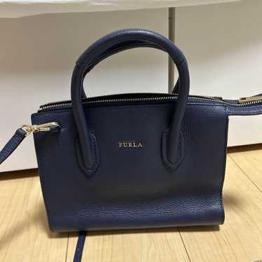 FURLA Navy Leather Shoulder Bag - image 1