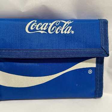 Vintage 1980’s Coca-Cola RARE BLUE Wave Tri-Fold … - image 1