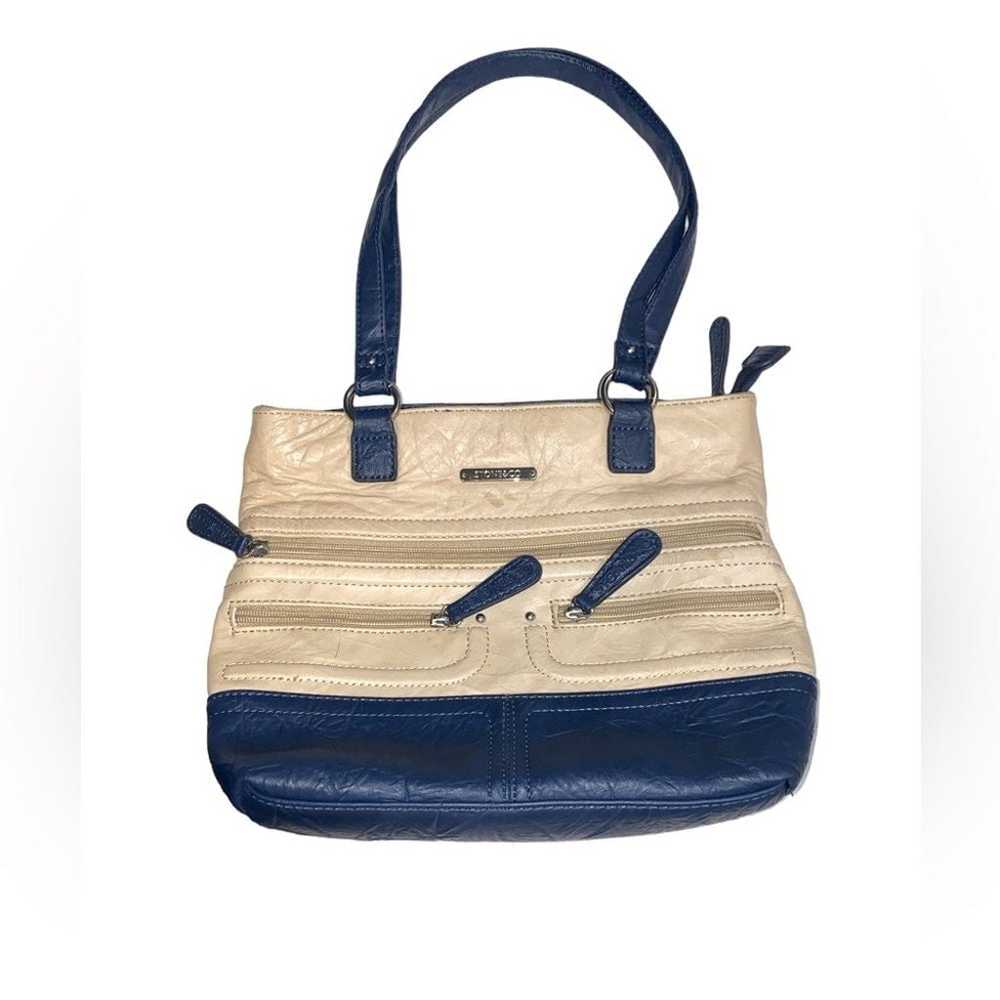 Stone And Co Tan With Navy Blue Accents Genuine L… - image 1