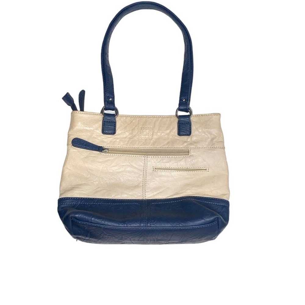 Stone And Co Tan With Navy Blue Accents Genuine L… - image 2