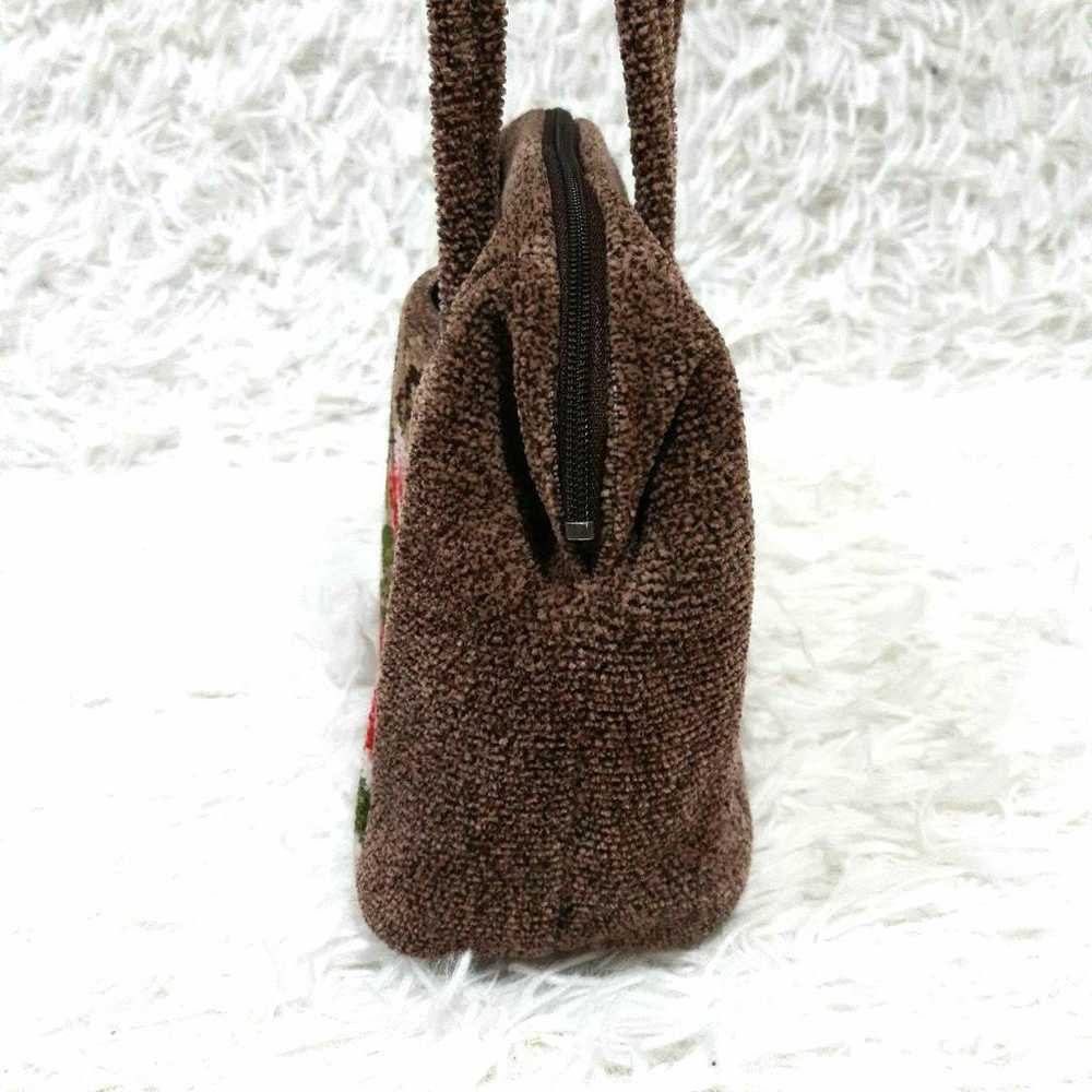 FEILER Handbag, Brown, Floral Pattern, Chenille W… - image 3