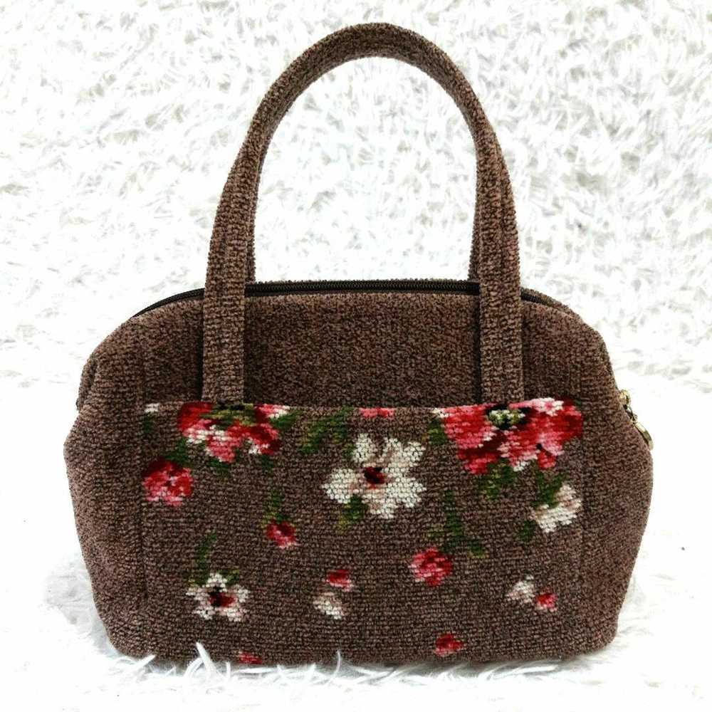 FEILER Handbag, Brown, Floral Pattern, Chenille W… - image 4