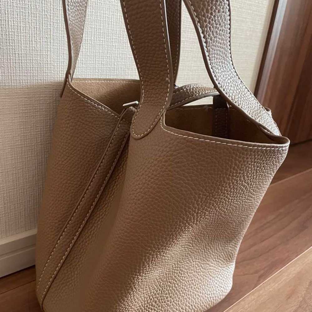 Bag, beige, synthetic leather, with charm - image 7