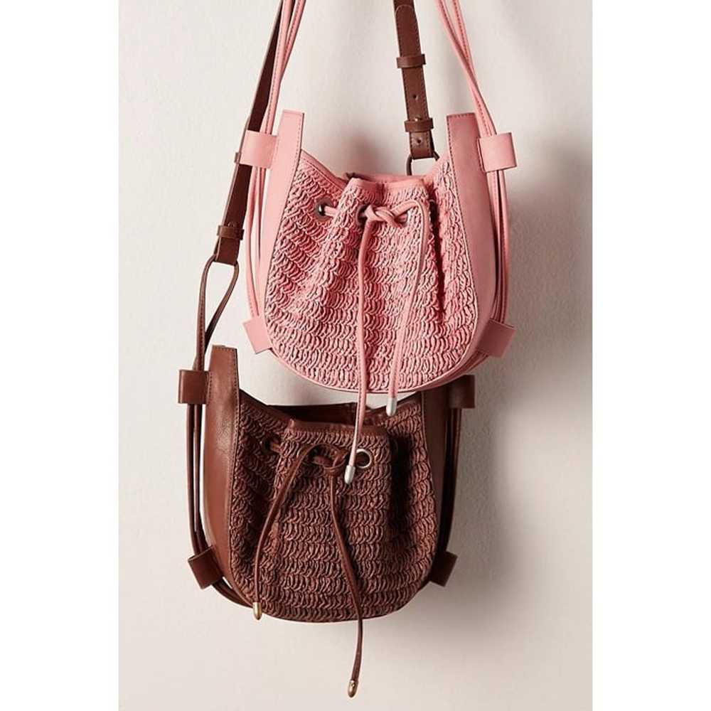 Free People Cabana Crossbody Bag Pink Leather Wov… - image 3