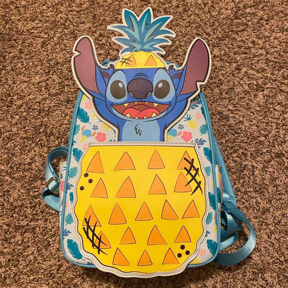 Disney Loungefly Stitch Peekaboo Pineapple Backpa… - image 2