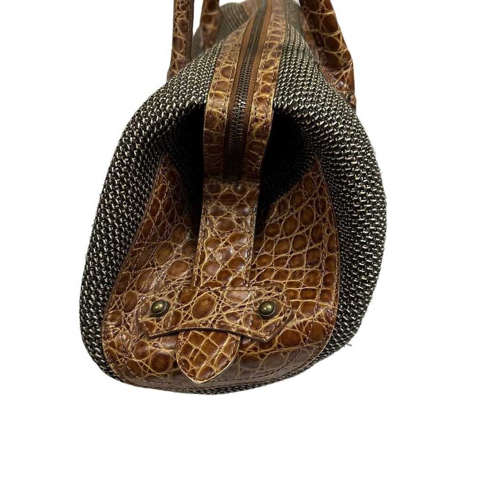 Eric Javits Squishee Woven Raffia + Leather Hand … - image 5