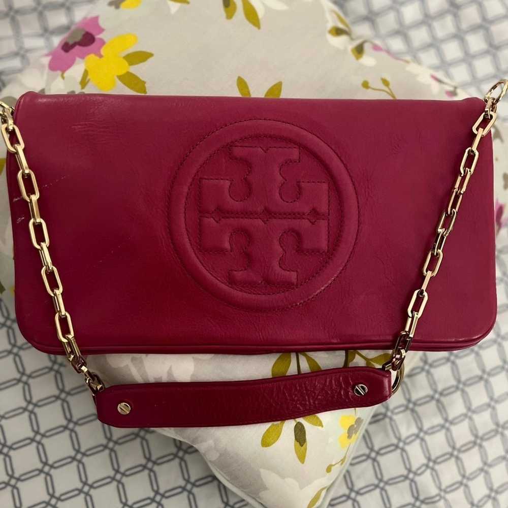 TORY BURCH MAGENTA TEXTURE LEATHER - image 1