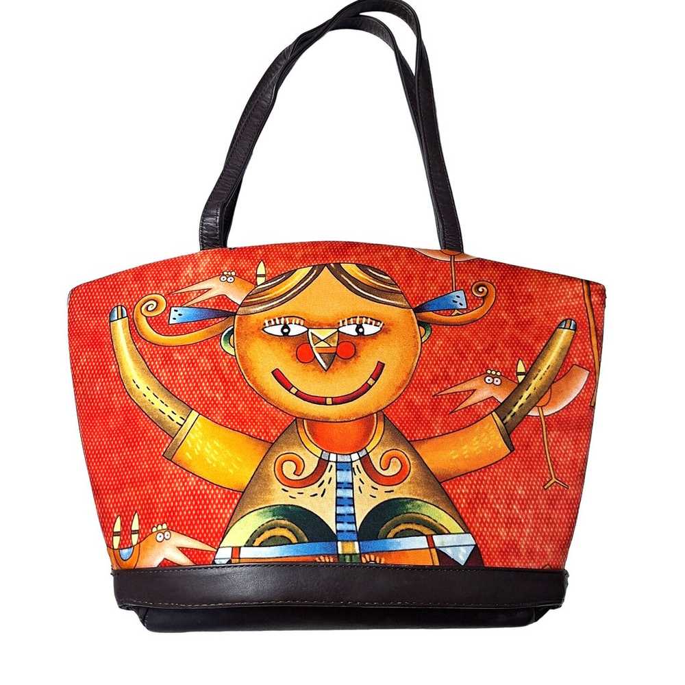 Pineda Covalin Tote Mexico 100% Silk Shoulder Bag… - image 1