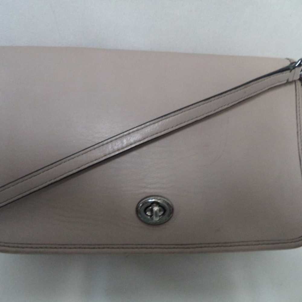 Coach Leather crossbody bag purse turn-lock taupe… - image 3