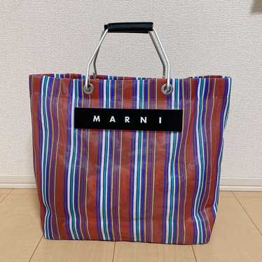 MARNI Striped Tote Bag Flower Cafe MARKET