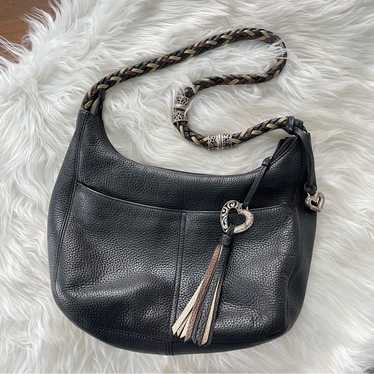 Brighton | Barbados Black Pebbled Leather Tassel … - image 1