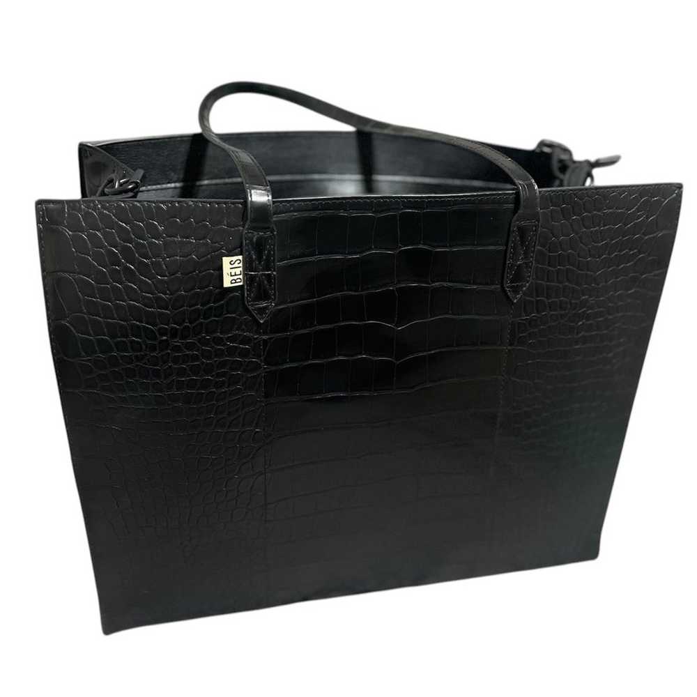 Beis Large Work Tote in Black Croc - image 2