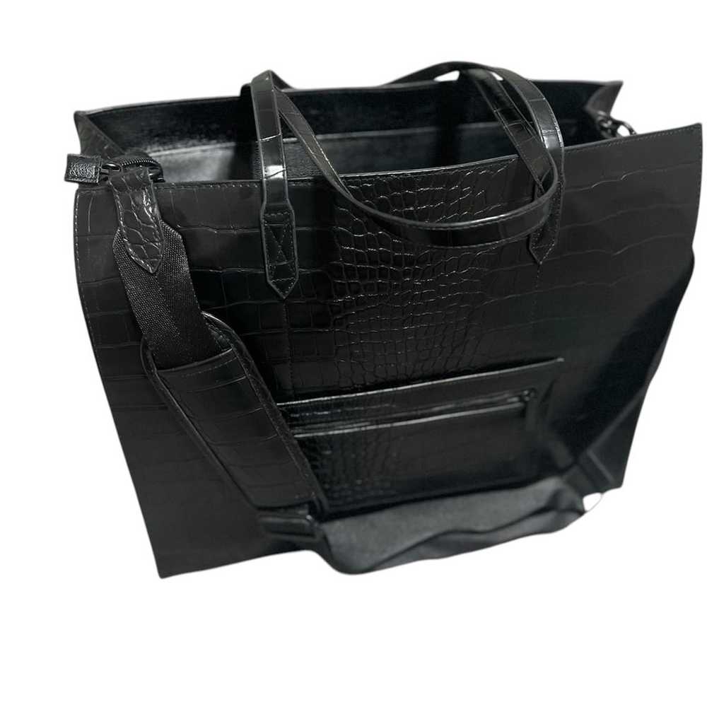 Beis Large Work Tote in Black Croc - image 3