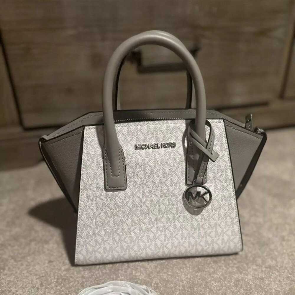 Michael Kors Avril Small Satchel White Silver Gra… - image 1