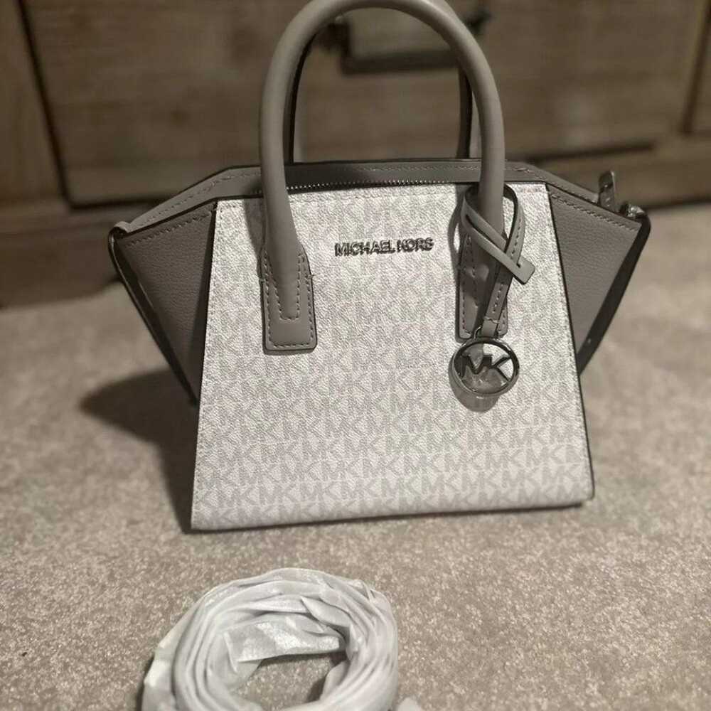 Michael Kors Avril Small Satchel White Silver Gra… - image 5