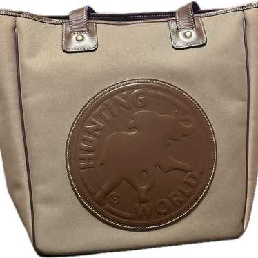 HUNTING WORLD Tote Bag Beige Canvas - image 1