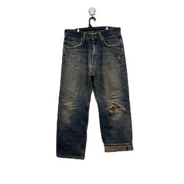 Edwin 505 Jeans Distressed Vintage Size 32 Edwin 505 Selvedge Jeans Pants Size on sale 30/31x29