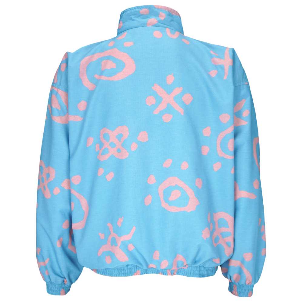 Reebok - Light Blue Patterned Windbreaker 1990s M… - image 3