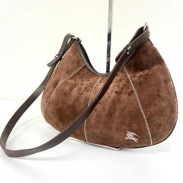 Burberry Blue Label One Shoulder Bag Suede Brown