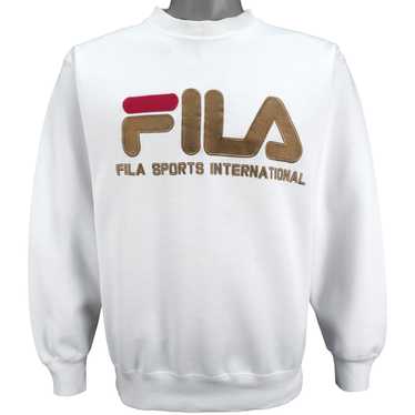 Fila - White Big Spell-Out Crew Neck Sweatshirt 1… - image 1