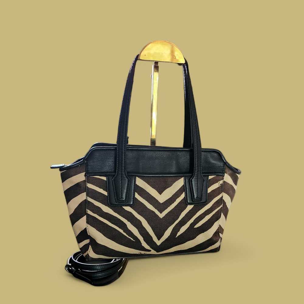 Coach Taylor zebra print canvas and black leather… - image 11