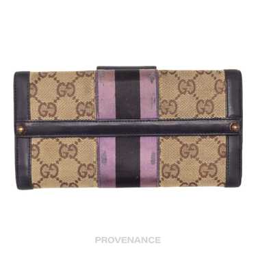 Gucci 🔴 Gucci Long Wallet - GG Canvas Stripe - image 1