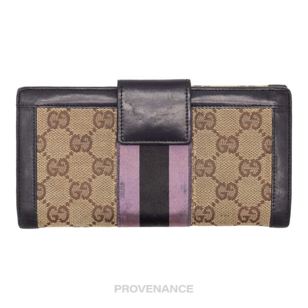 Gucci 🔴 Gucci Long Wallet - GG Canvas Stripe - image 2