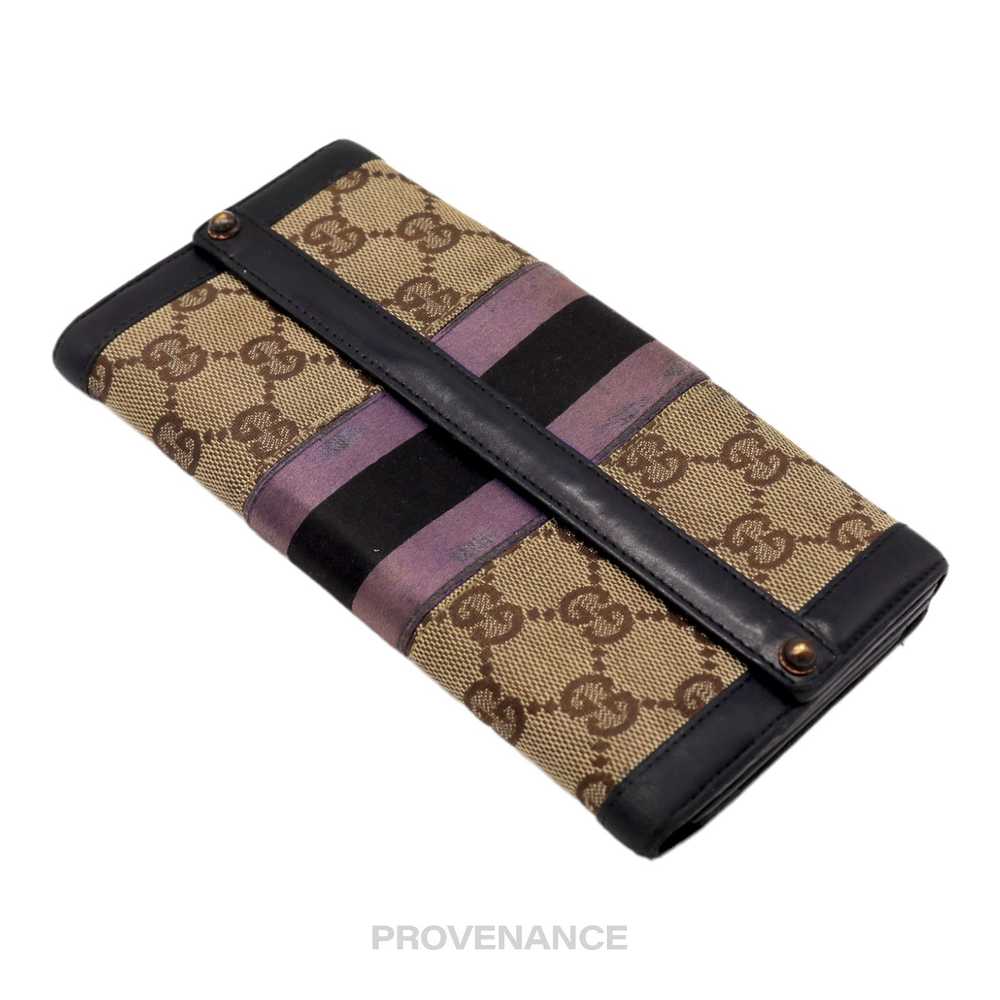 Gucci 🔴 Gucci Long Wallet - GG Canvas Stripe - image 4