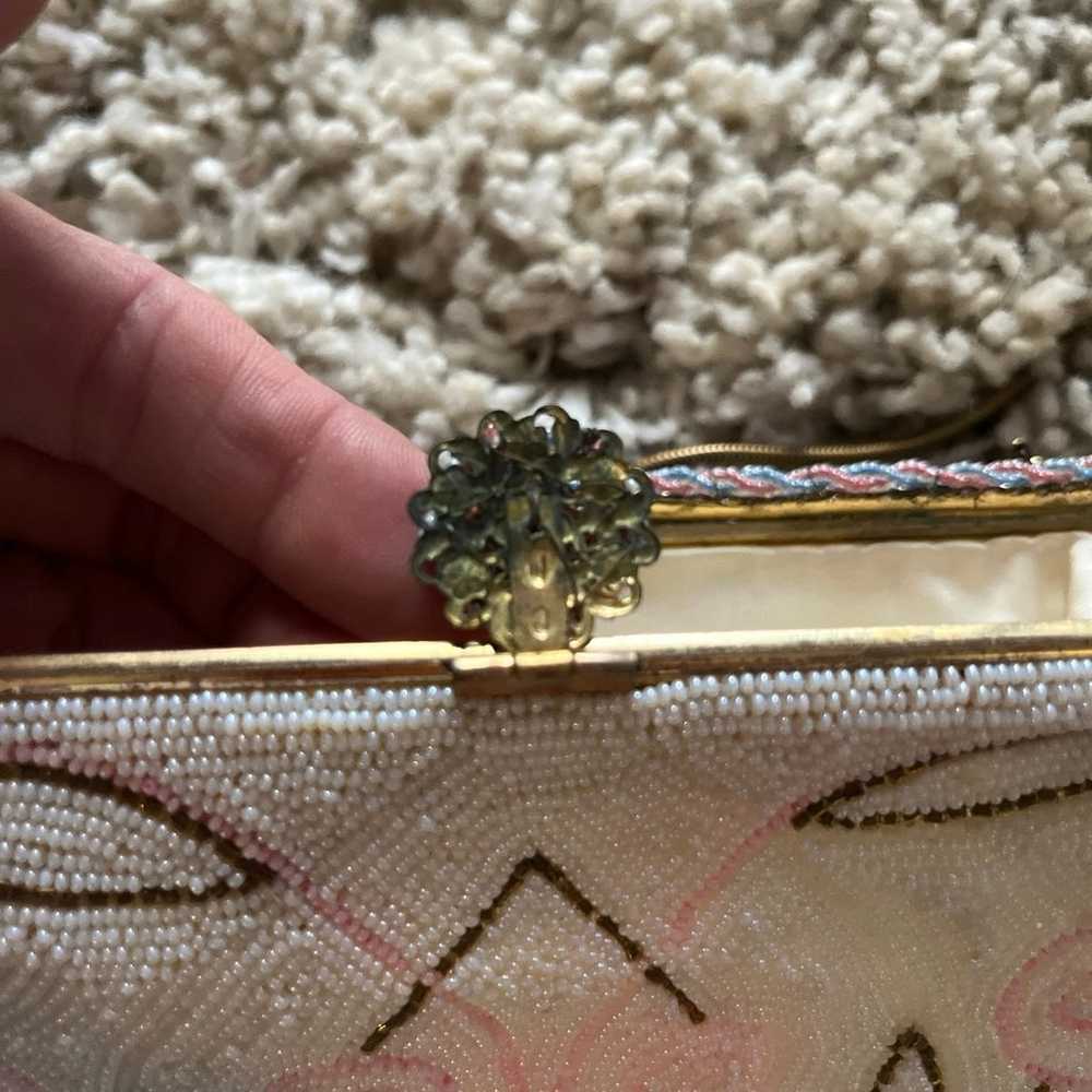 European Handbeaded Vintage Clutch from France - image 5