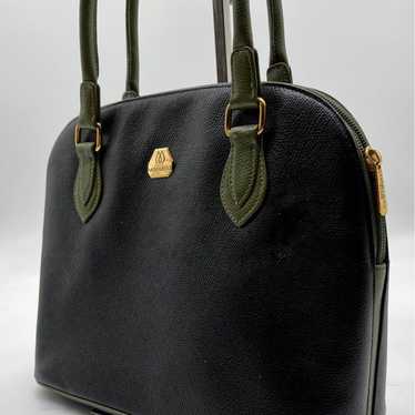 MORABITO Crinkled Leather Green×Black Gold Hardwa… - image 1