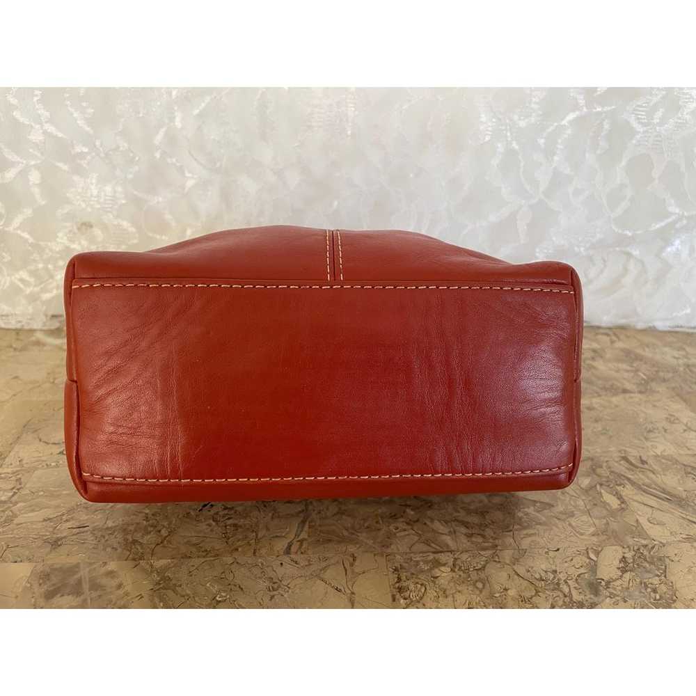 Vtg COACH red brick leather pleated Y2K Demi mini… - image 6