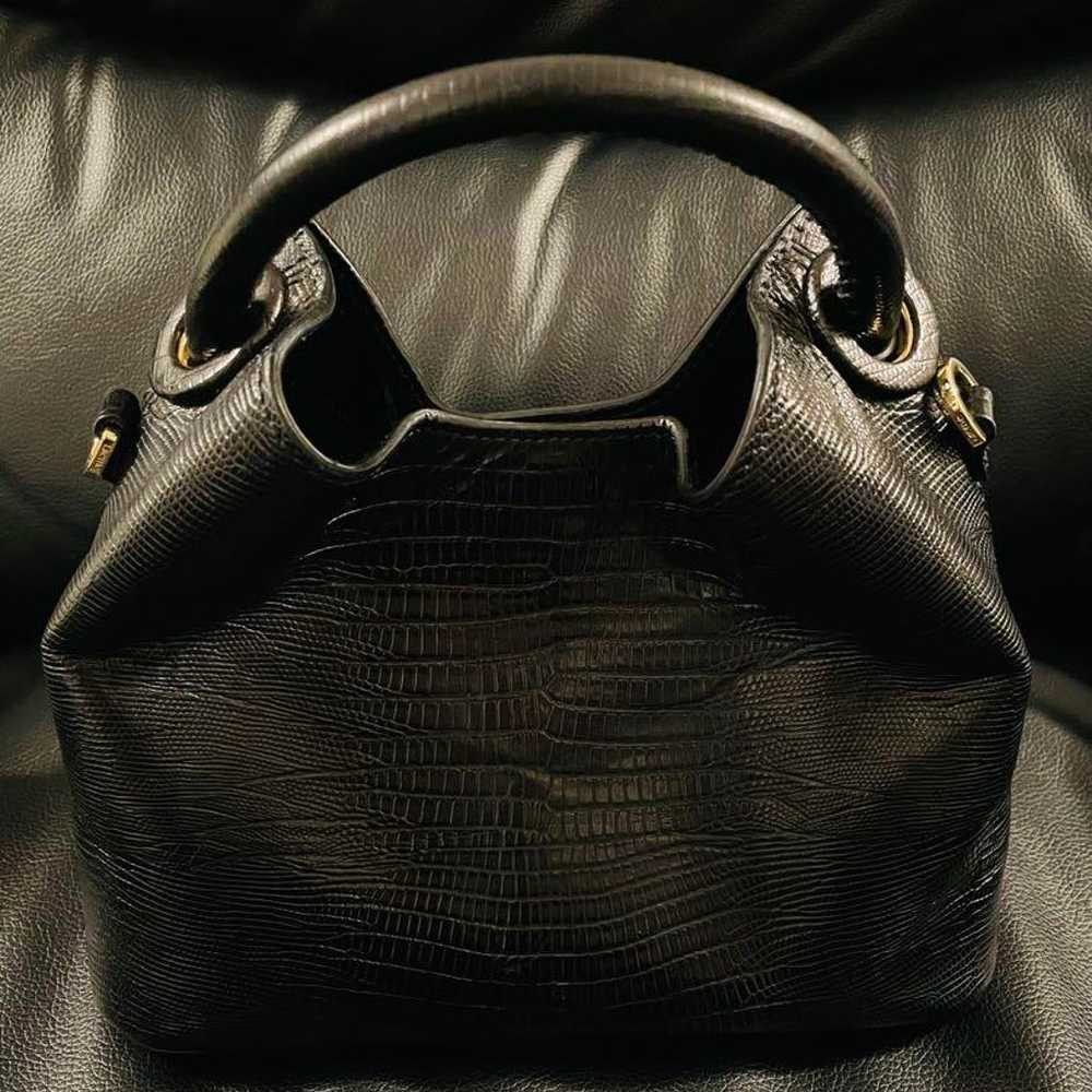 Elleme Croc-Embossed Shoulder Bag Black - image 1