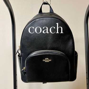 COACH Black Leather Backpack