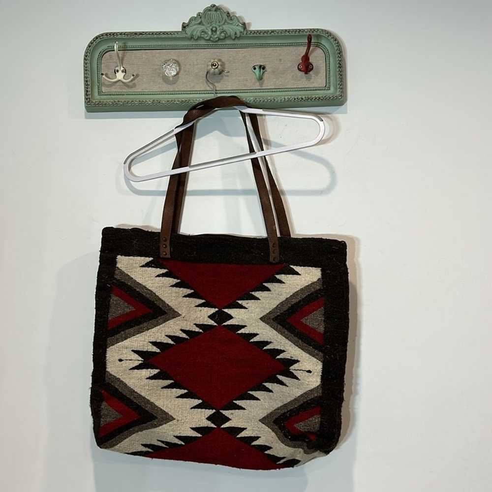 Vintage Navajo blanket bag oversize shoulder tote… - image 5