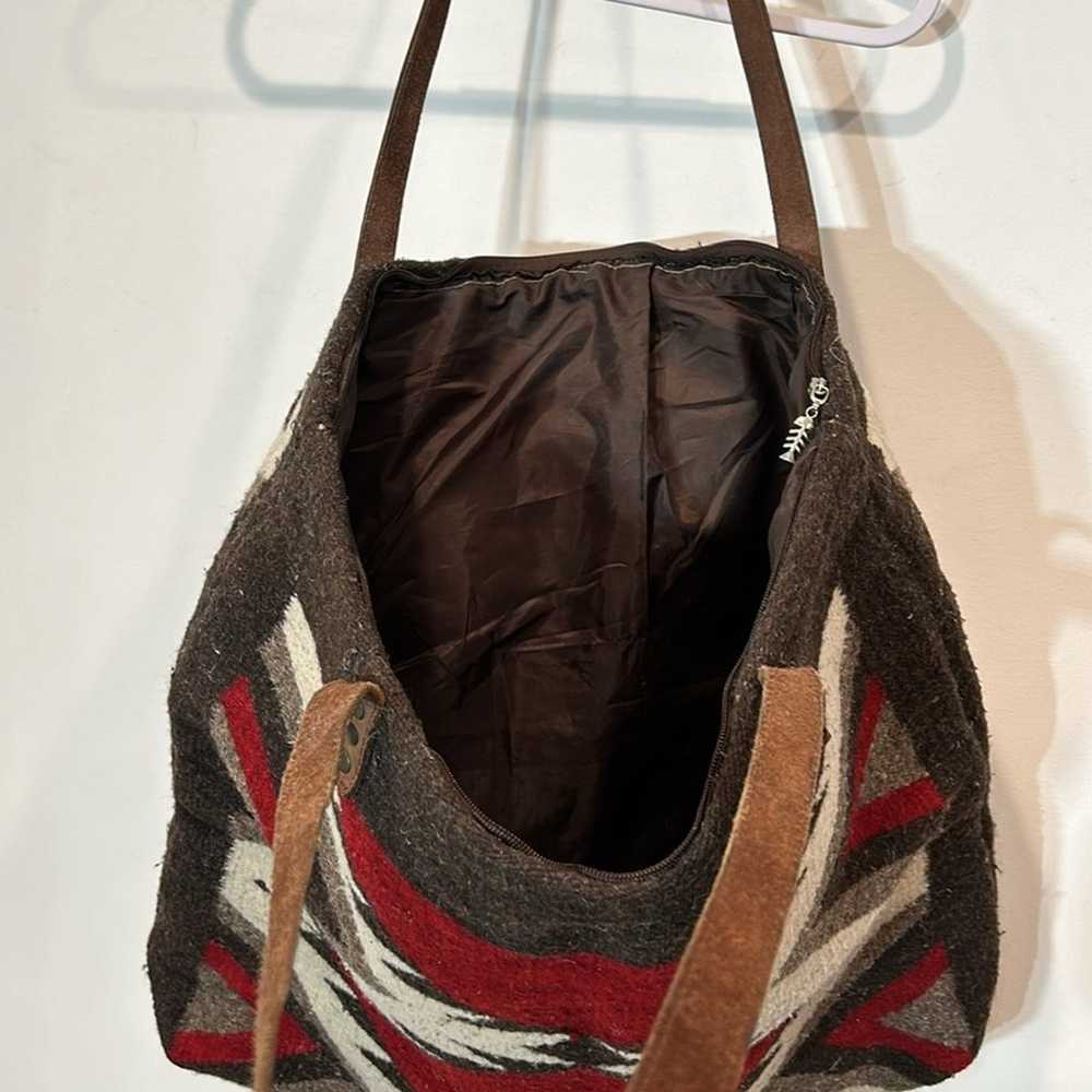 Vintage Navajo blanket bag oversize shoulder tote… - image 7