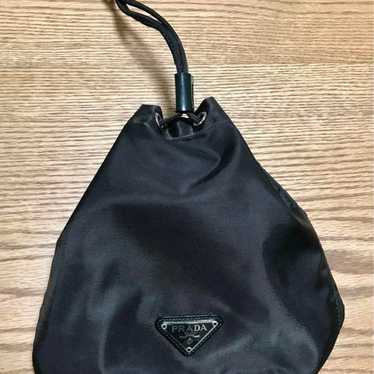 PRADA Black Nylon Drawstring Pouch