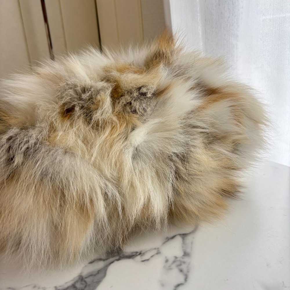 【Like New】ANITA BILARDI Fur Tote Bag White × Brow… - image 6