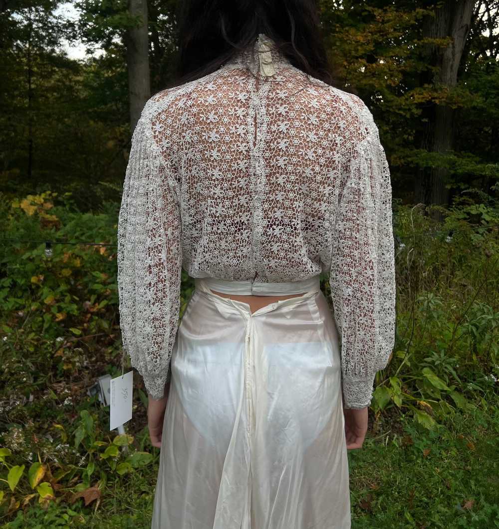 antique 1900s crochet lace blouse (XS) - image 4