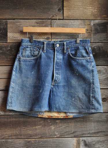 1960s Big E Selvedge 501 Levi’s Embroidered Mini … - image 1