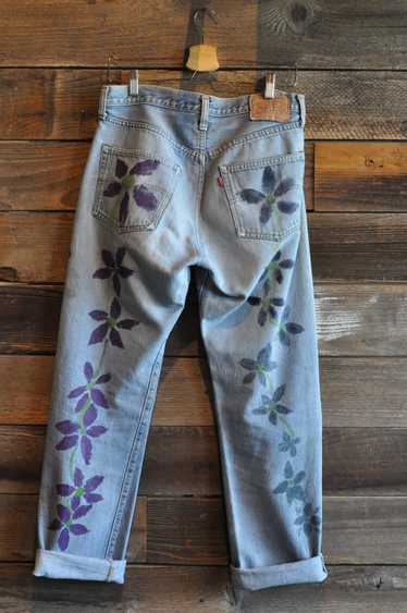 70s OOAK Hand-Painted Selvedge Levi’s 501 Jeans | 