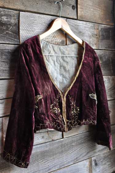 Antique Victorian Purple Velvet Soutache Bodice | 