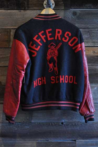 70s Jefferson Varsity Bomber Jacket | L