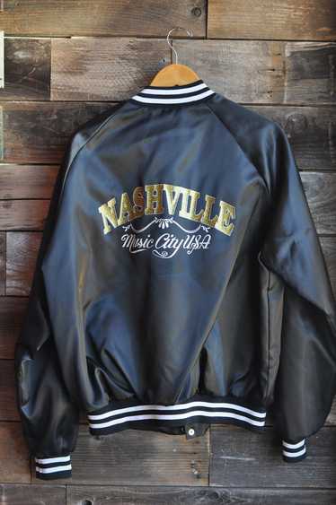 80s Nashville Nylon Bomber Jacket | Masc L/Femme X